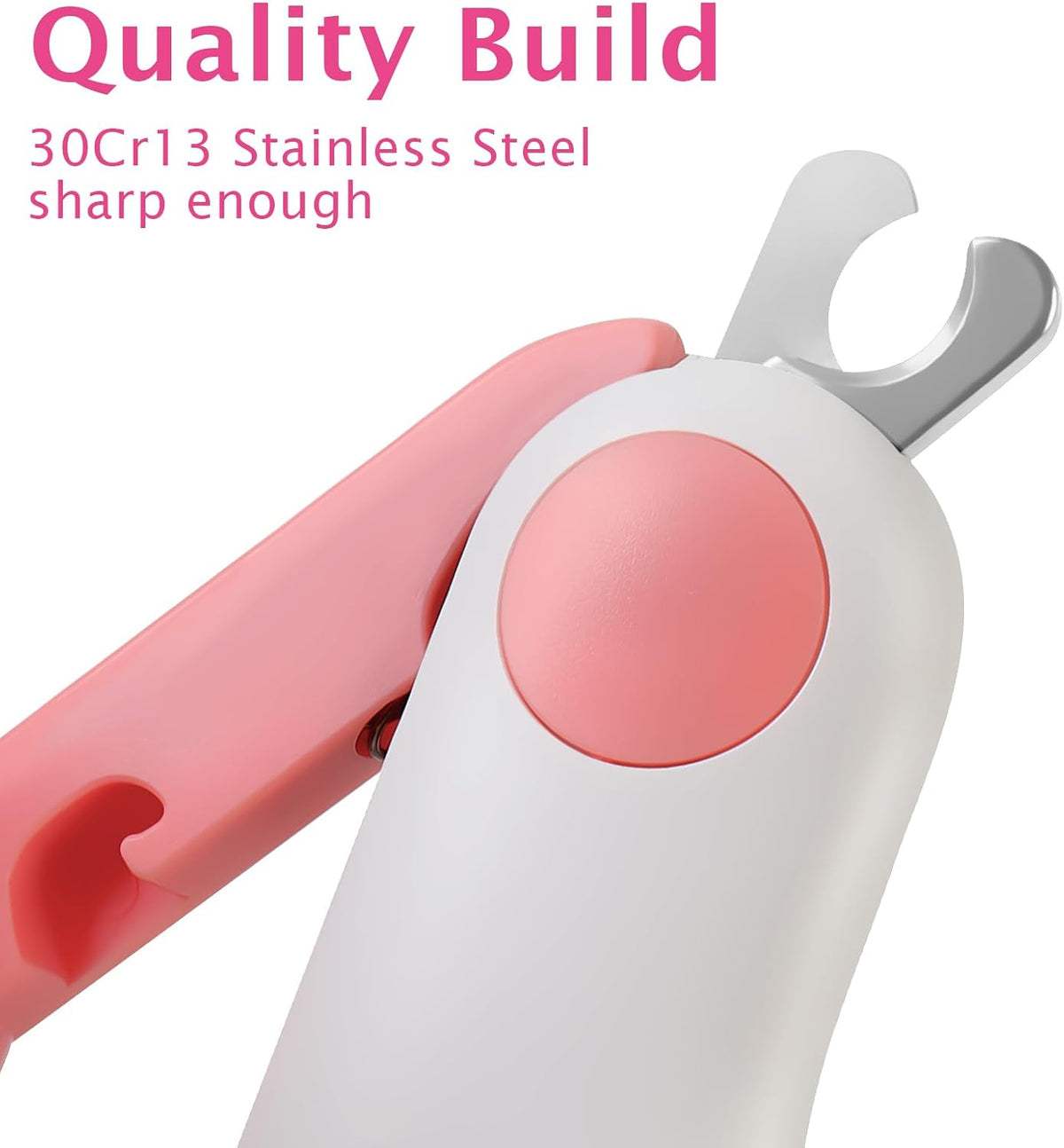 Small Animals Nail Clippers with LED Lights to Avoid Excessive Cutting and Sharp Blades - Professional Claw Trimmer for Tiny Dog Cat Kitten Bunny Rabbit Bird Guinea Pigs Ferret Hamsters (Pink)