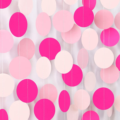 Hot-Pink Party-Decorations Paper-Garland Streamers Banner - 52Ft Galentines Valentines Day Girl Birthday Flamingo Baby Shower Engagement Wedding Bachelorette Hanging Decor