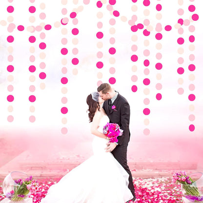 Hot-Pink Party-Decorations Paper-Garland Streamers Banner - 52Ft Galentines Valentines Day Girl Birthday Flamingo Baby Shower Engagement Wedding Bachelorette Hanging Decor