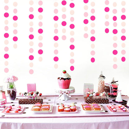 Hot-Pink Party-Decorations Paper-Garland Streamers Banner - 52Ft Galentines Valentines Day Girl Birthday Flamingo Baby Shower Engagement Wedding Bachelorette Hanging Decor