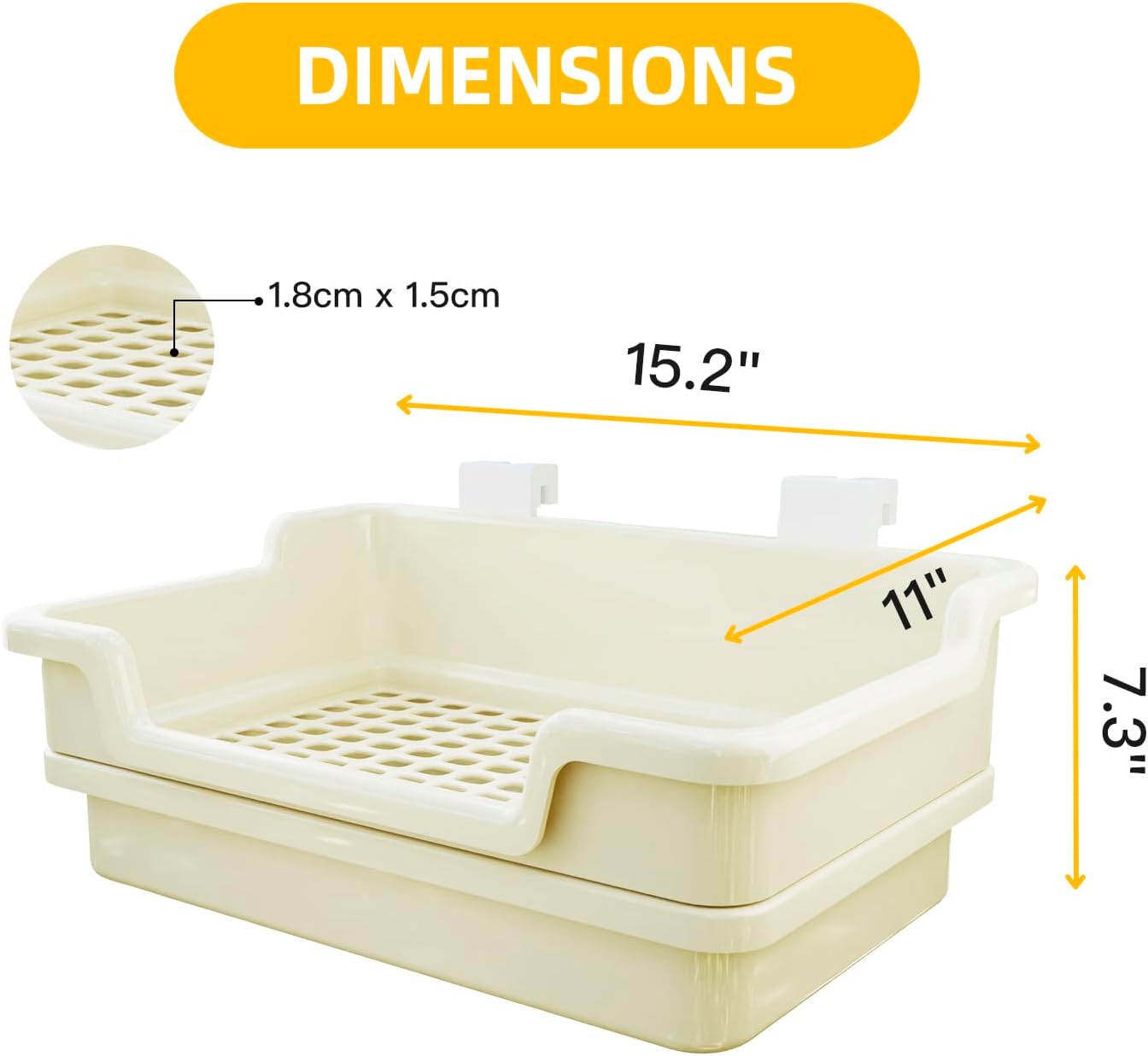 Large Rabbit Litter Box Rabbit Toilet Rabbit Potty Training Corner Huge Bunny Litter Pan with Plastic Grid Deep Dump Tray for Adult Small Animal (Pink)