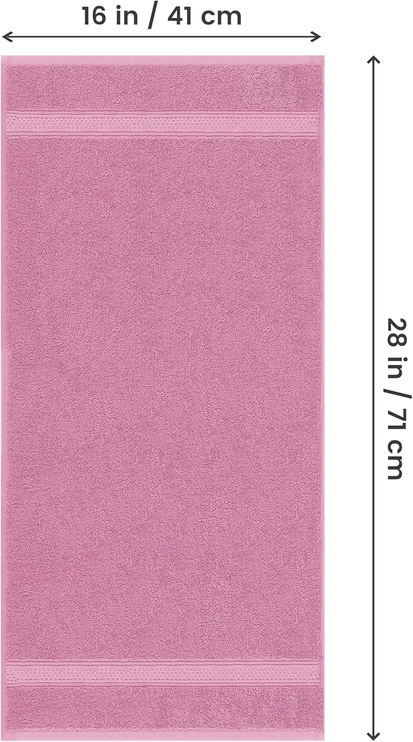 6 Pack Premium Hand Towels, 16x28 in, 600 GSM Cotton, Pink