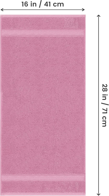 6 Pack Premium Hand Towels, 16x28 in, 600 GSM Cotton, Pink