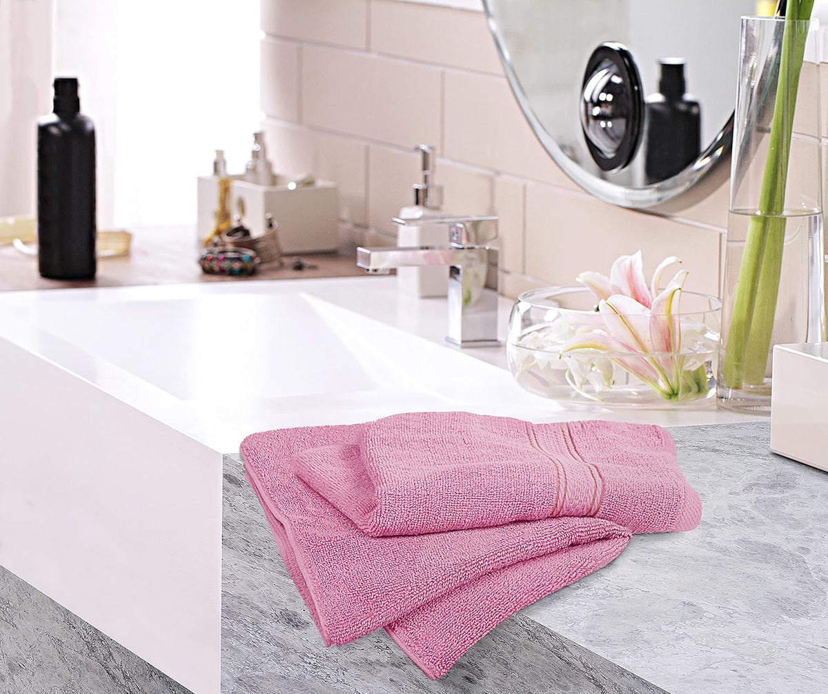 6 Pack Premium Hand Towels, 16x28 in, 600 GSM Cotton, Pink
