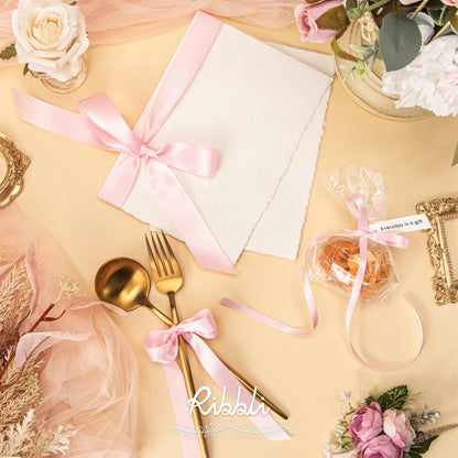 3 Rolls Double Faced Solid Satin Light Pink Craft Ribbon,Total 30 Yards,(1/4 Inch x 10-Yard,5/8 Inch x 10-Yard,1 Inch x 10-Yard),Use for Bows Bouquet,Gift Wrapping,Baby Shower