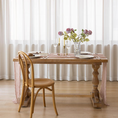 Dusty Pink Cheesecloth Table Runner 120 Inches for Wedding Decorations