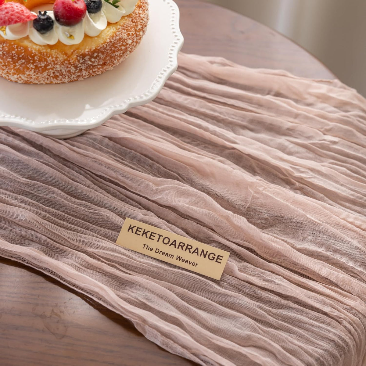 Dusty Pink Cheesecloth Table Runner 120 Inches for Wedding Decorations