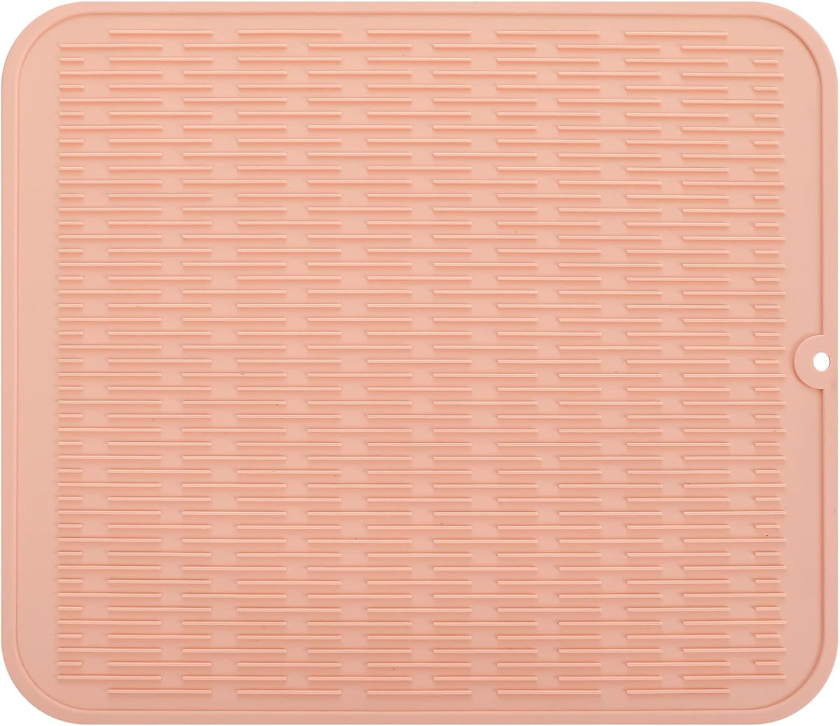 Silicone Dish Drying Mat for Multiple Usage,Easy clean,Eco-friendly,Heat-resistant Silicone Mat for Kitchen Counter or Sink,Refrigerator or Drawer Liner Pink XL 18 inches x 16 inches