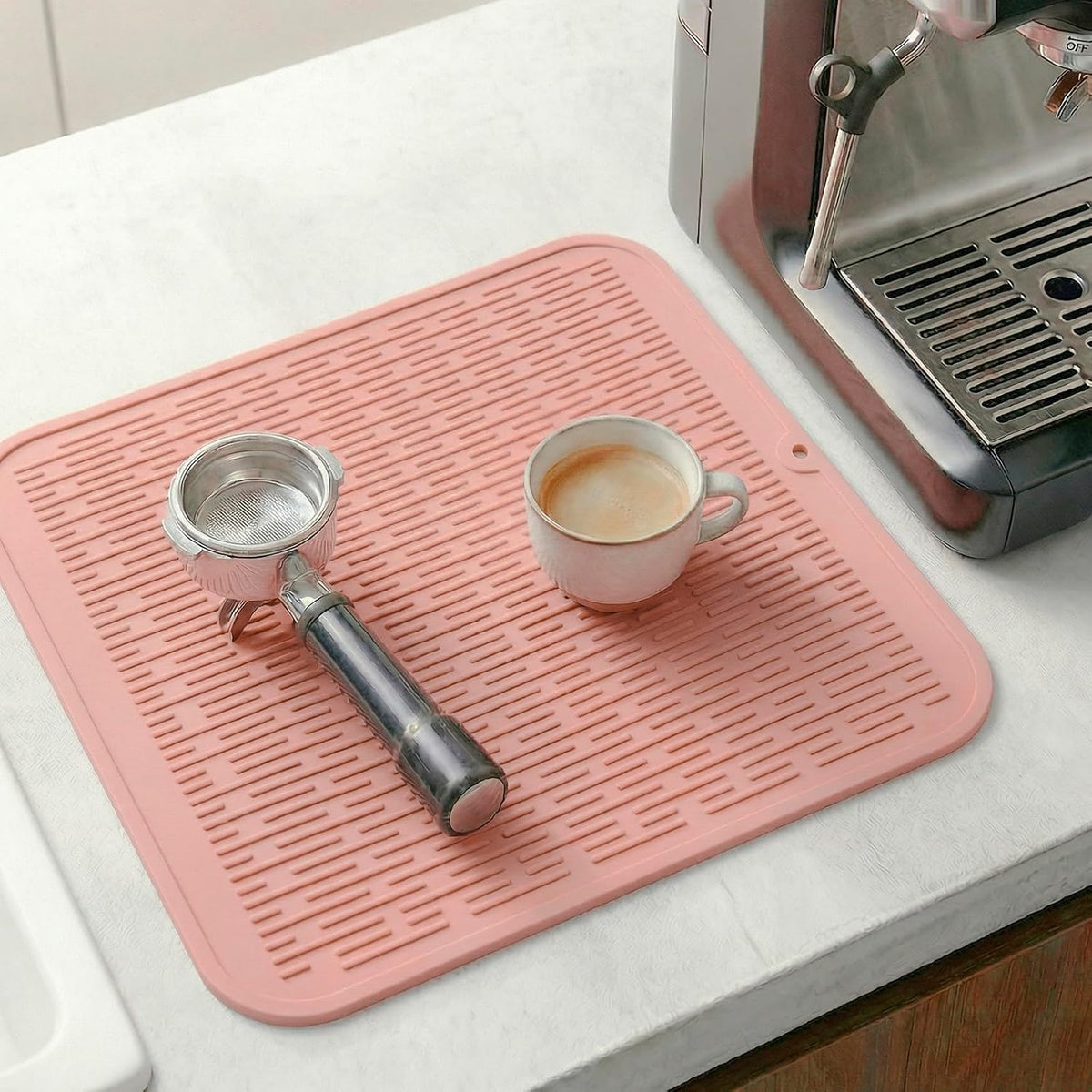 Silicone Dish Drying Mat for Multiple Usage,Easy clean,Eco-friendly,Heat-resistant Silicone Mat for Kitchen Counter or Sink,Refrigerator or Drawer Liner Pink XL 18 inches x 16 inches