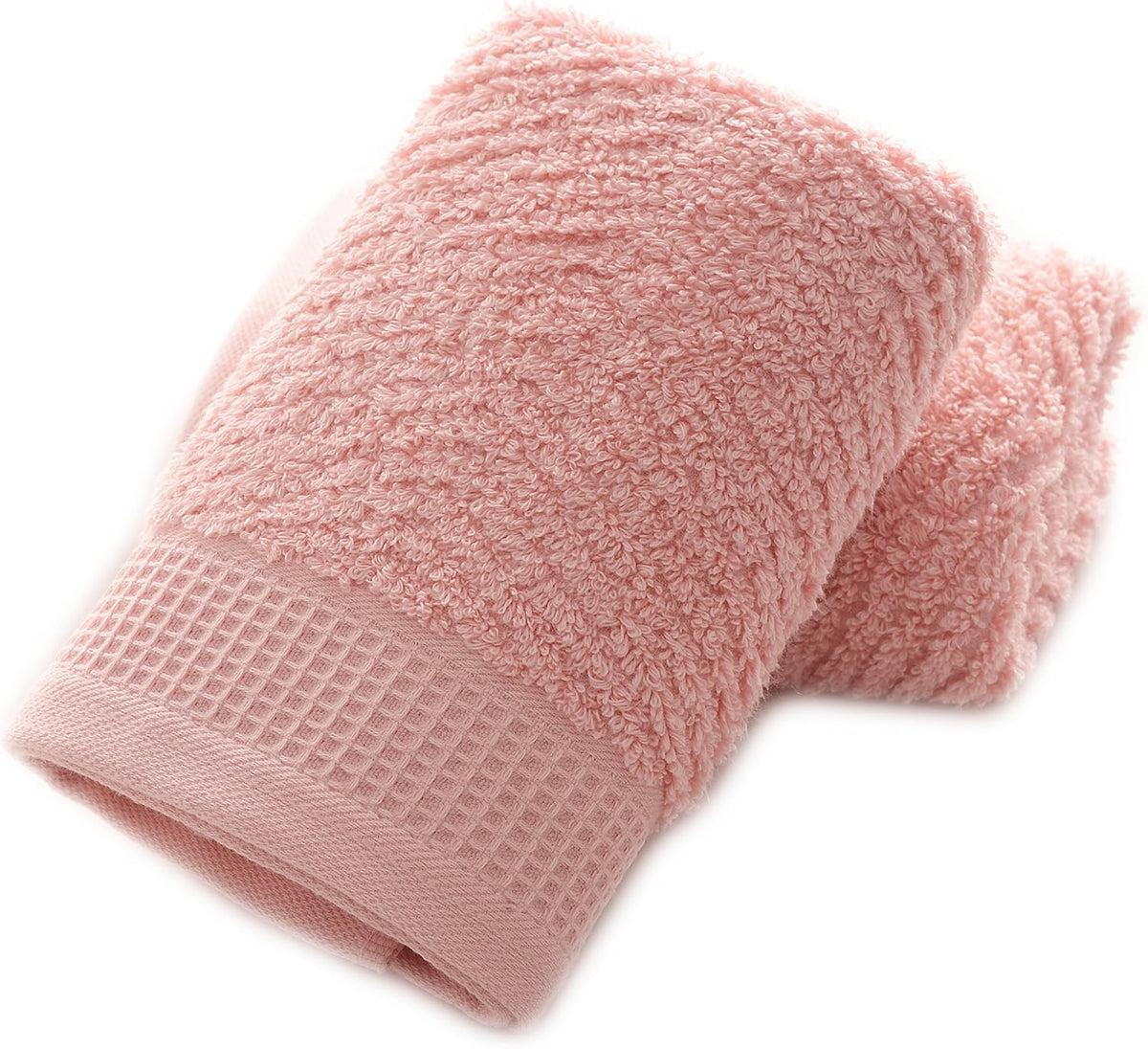 Decorative Pink Cotton Hand Towels for Bathroom with Hanging Loops