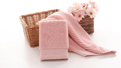 Decorative Pink Cotton Hand Towels for Bathroom with Hanging Loops