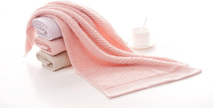 Decorative Pink Cotton Hand Towels for Bathroom with Hanging Loops