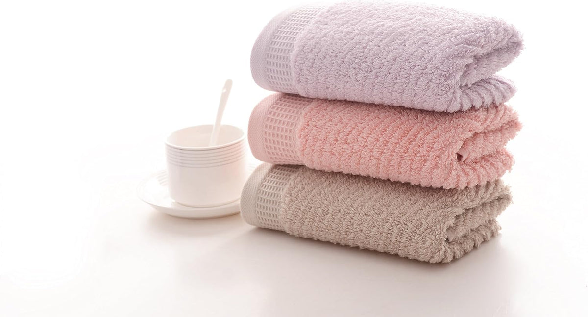 Decorative Pink Cotton Hand Towels for Bathroom with Hanging Loops