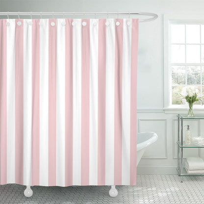Shower Curtain, for Bathroom Decor 72" x 78", Stripe Pink