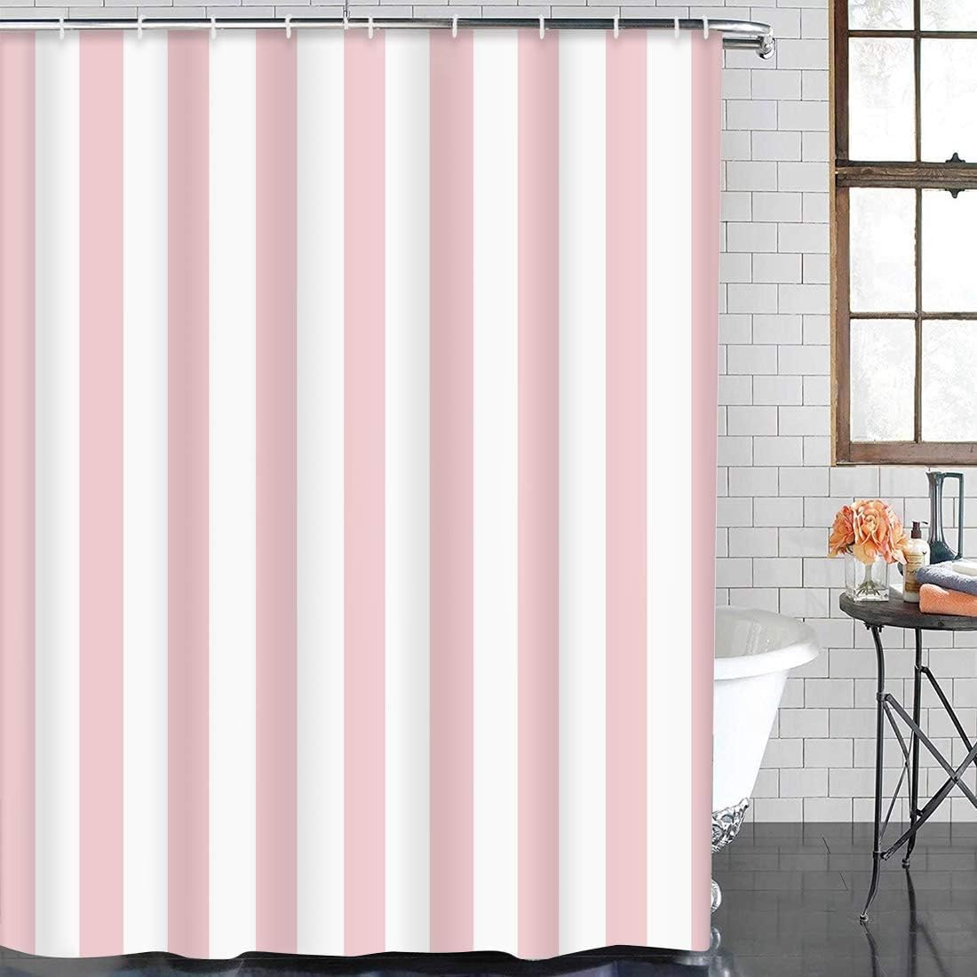 Shower Curtain, for Bathroom Decor 72" x 78", Stripe Pink