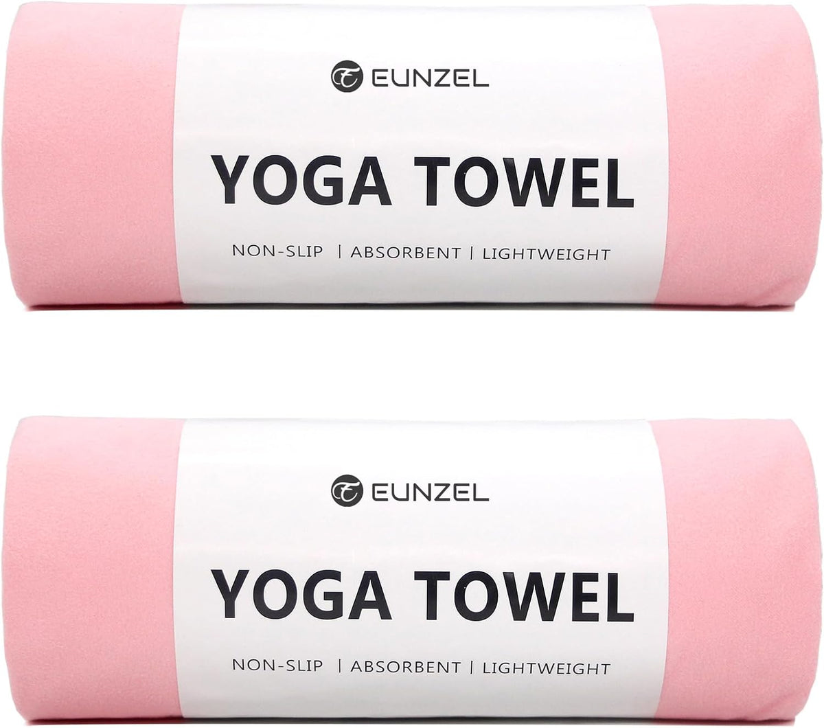 2 Pack Hot Yoga Towel Non Slip Yoga Mat Towel Non-Slip Sweat Absorbent Microfiber Towel for Hot Yoga, Pilates and Workout 72" x 26.5", Pink