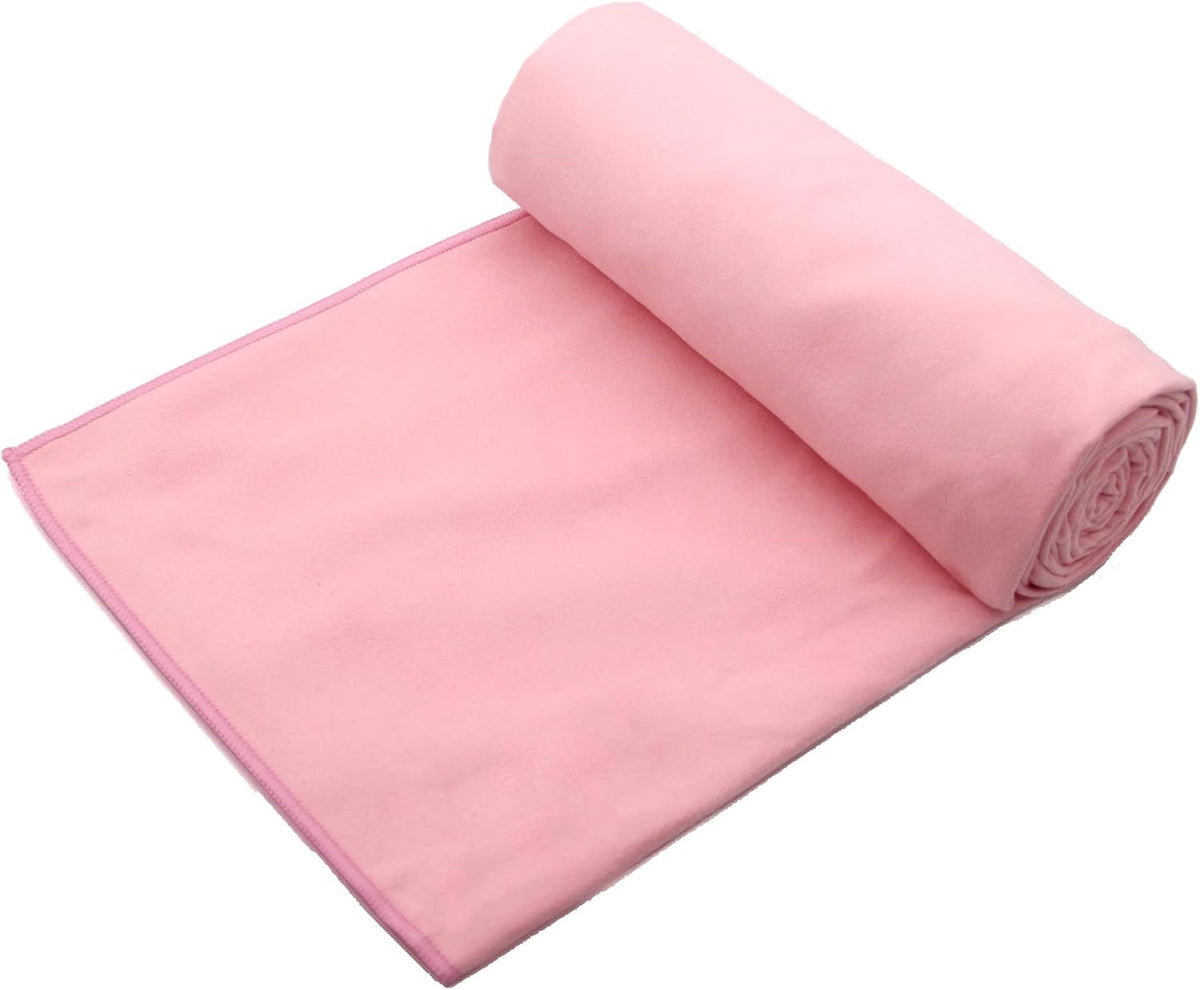 2 Pack Hot Yoga Towel Non Slip Yoga Mat Towel Non-Slip Sweat Absorbent Microfiber Towel for Hot Yoga, Pilates and Workout 72" x 26.5", Pink