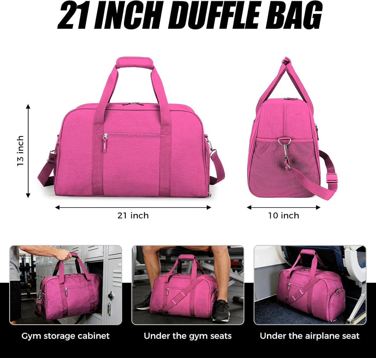 45L Gym Bag for Men & Women with Shoe Compartment