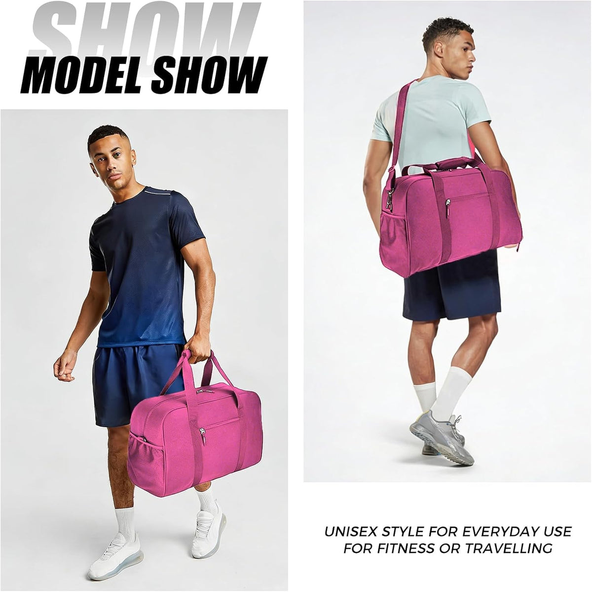 45L Gym Bag for Men & Women with Shoe Compartment