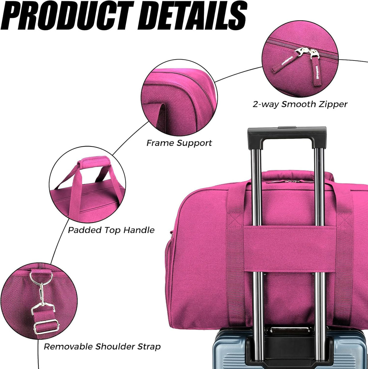 45L Gym Bag for Men & Women with Shoe Compartment