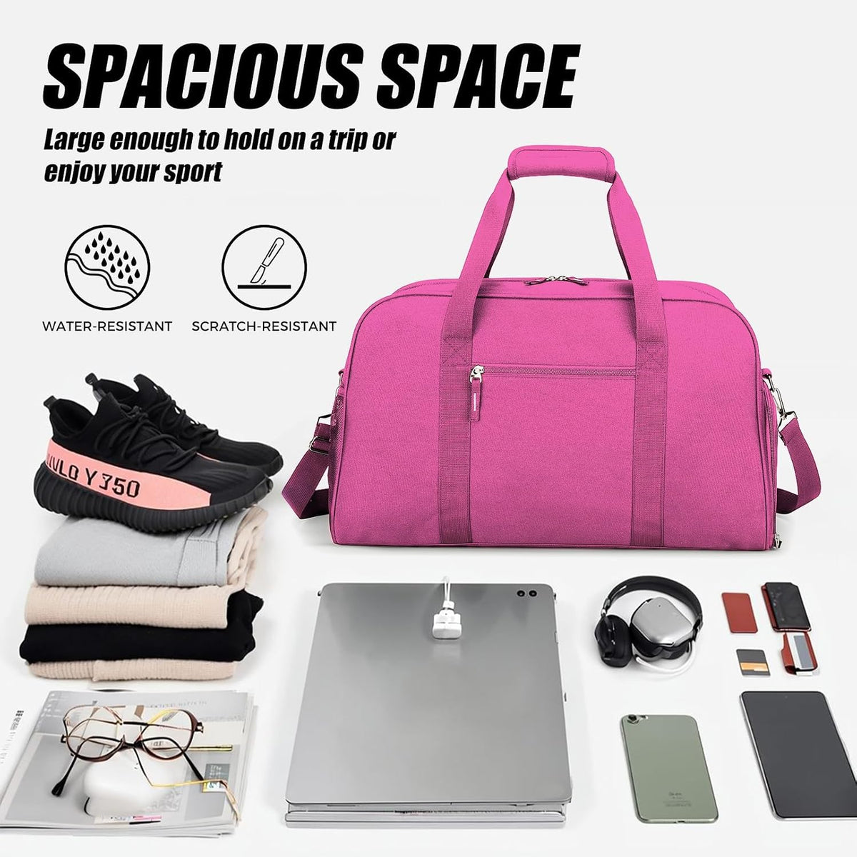 45L Gym Bag for Men & Women with Shoe Compartment