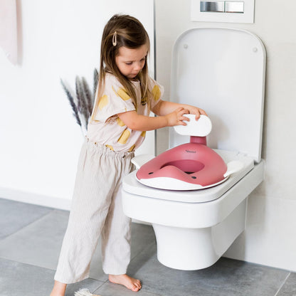 Kindsgut Whale Potty Training Seat for Toddlers, Dusty Pink
