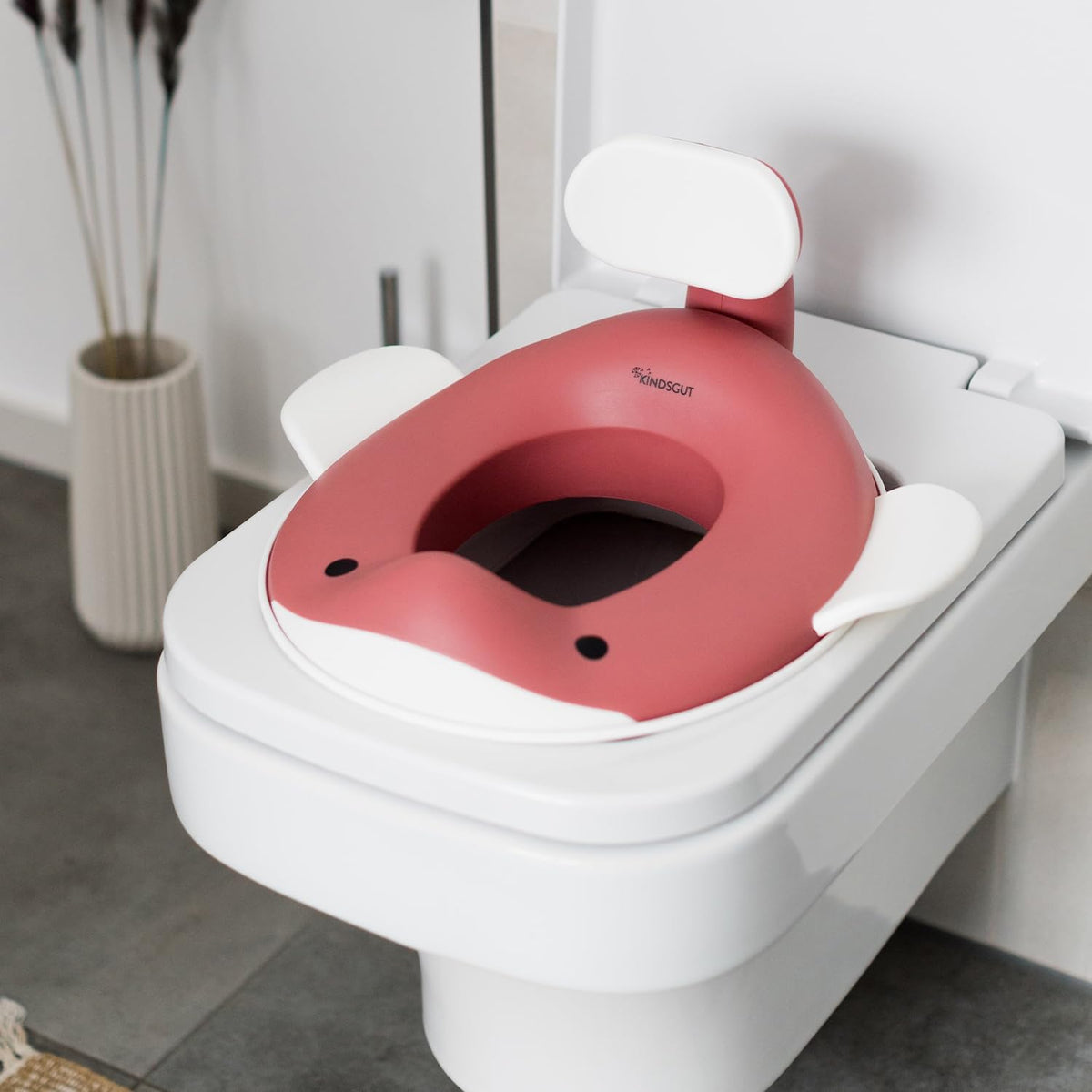 Kindsgut Whale Potty Training Seat for Toddlers, Dusty Pink