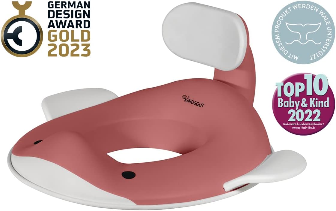 Kindsgut Whale Potty Training Seat for Toddlers, Dusty Pink