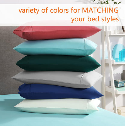 Pillow Case Set of 2 Double Brushed Microfiber Soft & Easy Care Pillowcases (Pink, Standard/Queen 20x30)
