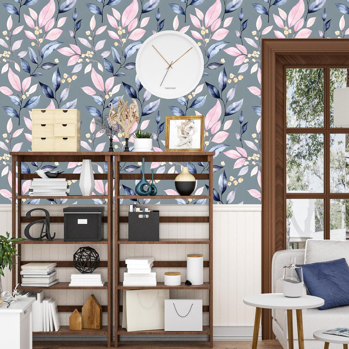 Pink and Purple Leaf Peel and Stick Wallpaper 17.5"x 118"