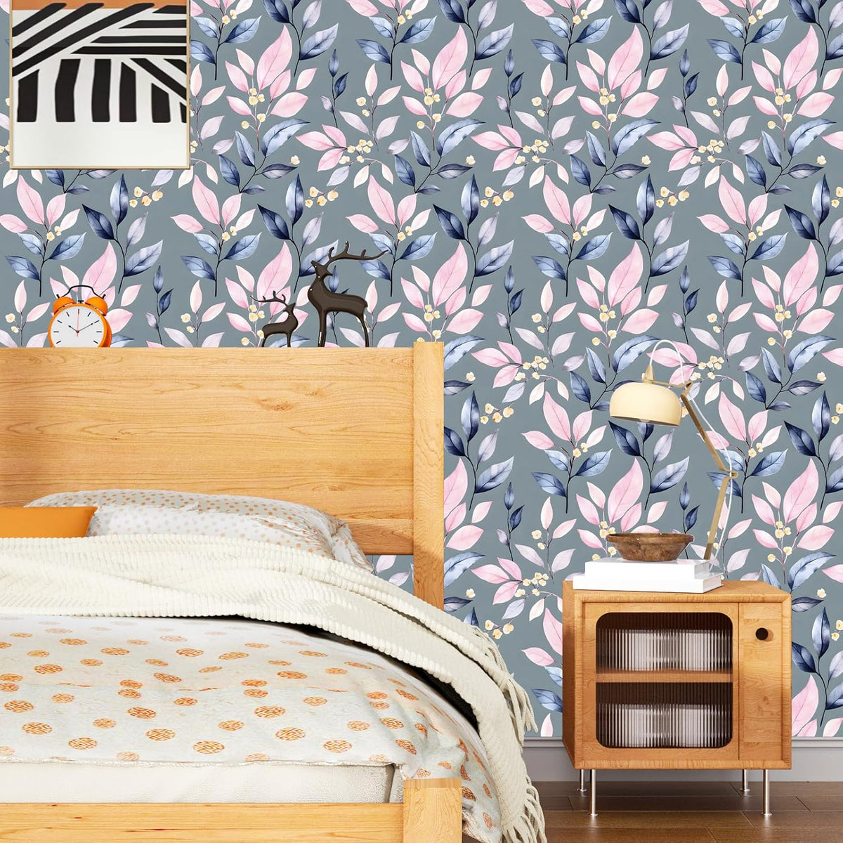 Pink and Purple Leaf Peel and Stick Wallpaper 17.5"x 118"
