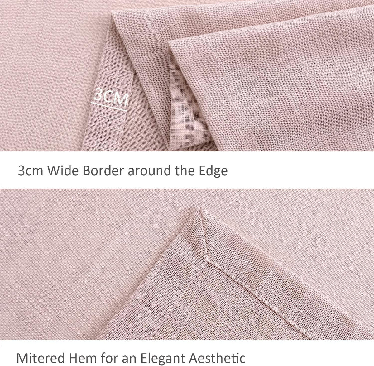 Lux Faux Linen Tablecloth with Slubby Yarn Textured Weaves Wrinkle Resistant Anti-Shrink Soft Table Cloth for Kitchen Dining Restaurant Tabletop Rectangle 60 x 120 Inch Blush