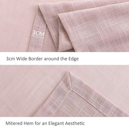 Lux Faux Linen Tablecloth with Slubby Yarn Textured Weaves Wrinkle Resistant Anti-Shrink Soft Table Cloth for Kitchen Dining Restaurant Tabletop Rectangle 60 x 120 Inch Blush
