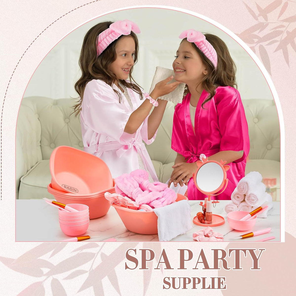 6 Set Spa Party Favors Robes and Accessories Kit Supplies for Spa Sleepover Slumber Party Wedding Birthday