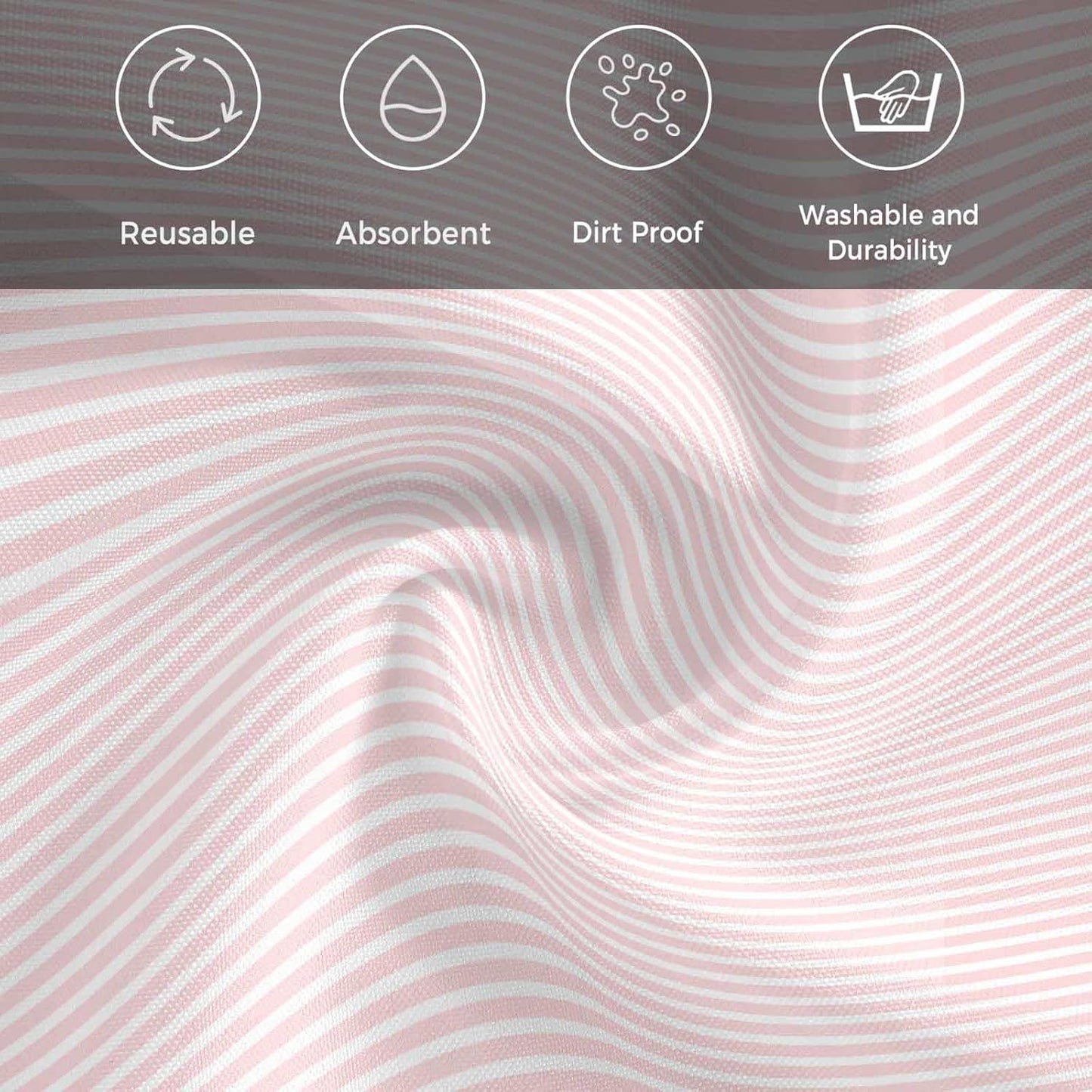 Cloth Napkins Set of 1 Pink Stripe 20x20 Inch Washable Dinner Napkin Stripe Pink White Reusable Soft Table Napkins for Party Wedding Restaurant Hotel