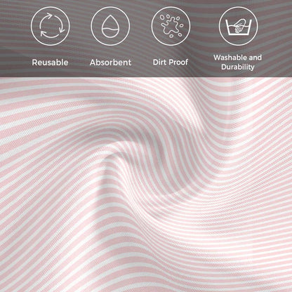 Cloth Napkins Set of 1 Pink Stripe 20x20 Inch Washable Dinner Napkin Stripe Pink White Reusable Soft Table Napkins for Party Wedding Restaurant Hotel