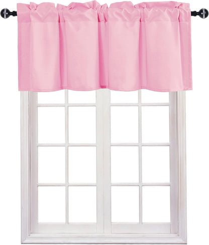 Pink Valance Curtains for Window 1 Panel, 52 x 18 Inches