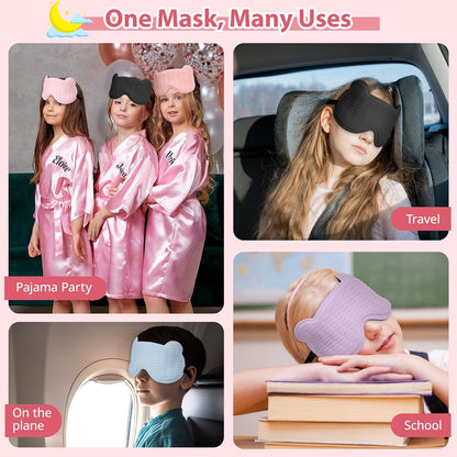 Kids Sleep Mask, 3D Contoured Eye Mask for Boys Girls No Eye Pressure