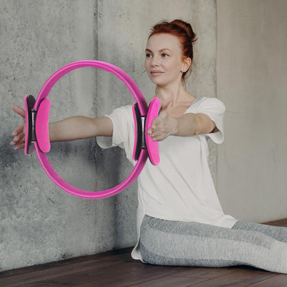 Pilates Ring 11. 81 Inch Pilates Circle Yoga Ring Magic Lightweight Flexible Workout Equipment for Fitness Physical Therapy Resistance Exercise Arms Legs