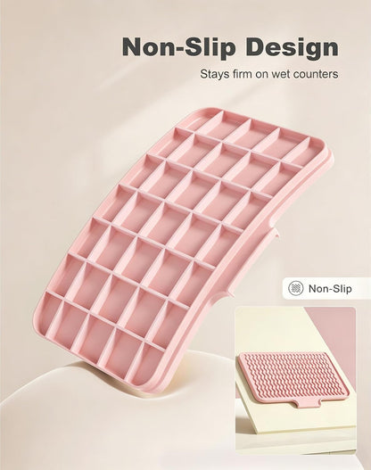 Silicone Dish Drying Mat for Kitchen Counter, 16 x 12" Drainer Pad with Drainage Spout, Easy Clean Dish Rack Mat for Dishes, Non-Slip Countertop Protector Heat Resistant Trivet, Utensils, Pink