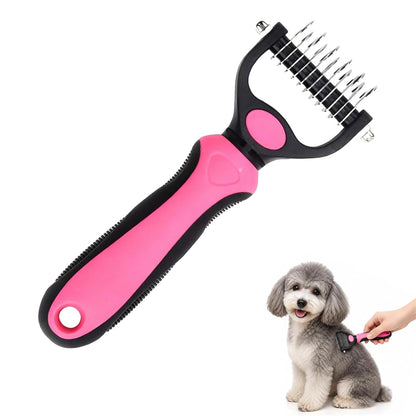 Professional Deshedding Tool Dogs & Cats - Gentle, Efficient & Fur, Pet Grooming Brush, Dog & Cat Grooming Tool，Pink：Small