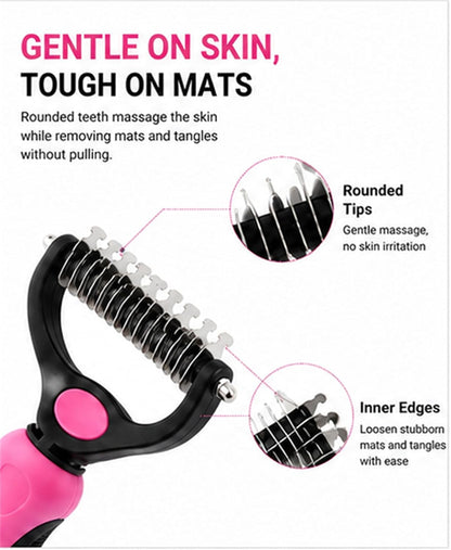 Professional Deshedding Tool Dogs & Cats - Gentle, Efficient & Fur, Pet Grooming Brush, Dog & Cat Grooming Tool，Pink：Small