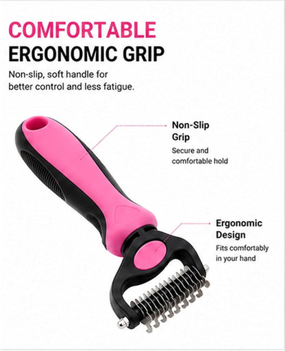 Professional Deshedding Tool Dogs & Cats - Gentle, Efficient & Fur, Pet Grooming Brush, Dog & Cat Grooming Tool，Pink：Small