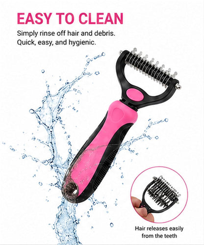 Professional Deshedding Tool Dogs & Cats - Gentle, Efficient & Fur, Pet Grooming Brush, Dog & Cat Grooming Tool，Pink：Small
