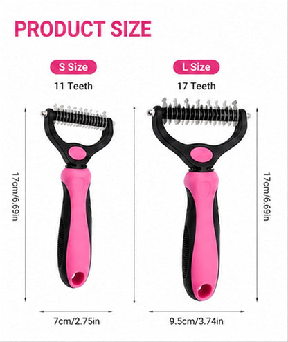 Professional Deshedding Tool Dogs & Cats - Gentle, Efficient & Fur, Pet Grooming Brush, Dog & Cat Grooming Tool，Pink：Small
