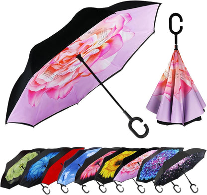 Inverted Umbrella, 40/49/56 Inch Windproof Double Layer