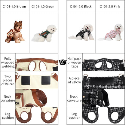 Wakytu Dog Lift Harness Dog Carrier Sling for Small Dogs & Cats,M