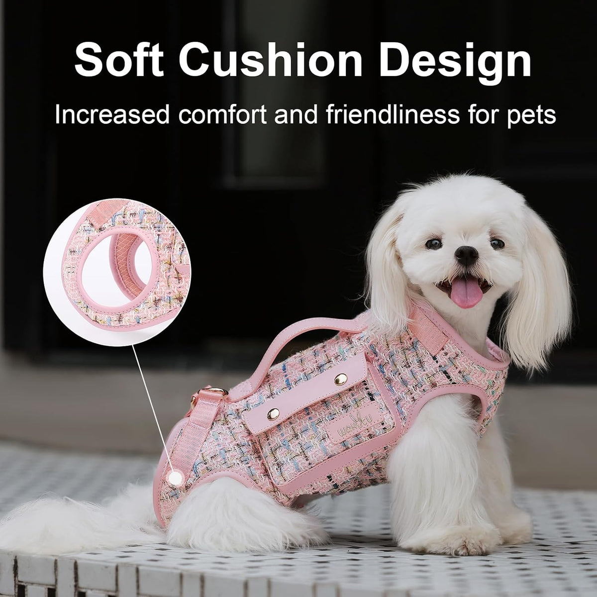 Wakytu Dog Lift Harness Dog Carrier Sling for Small Dogs & Cats,M