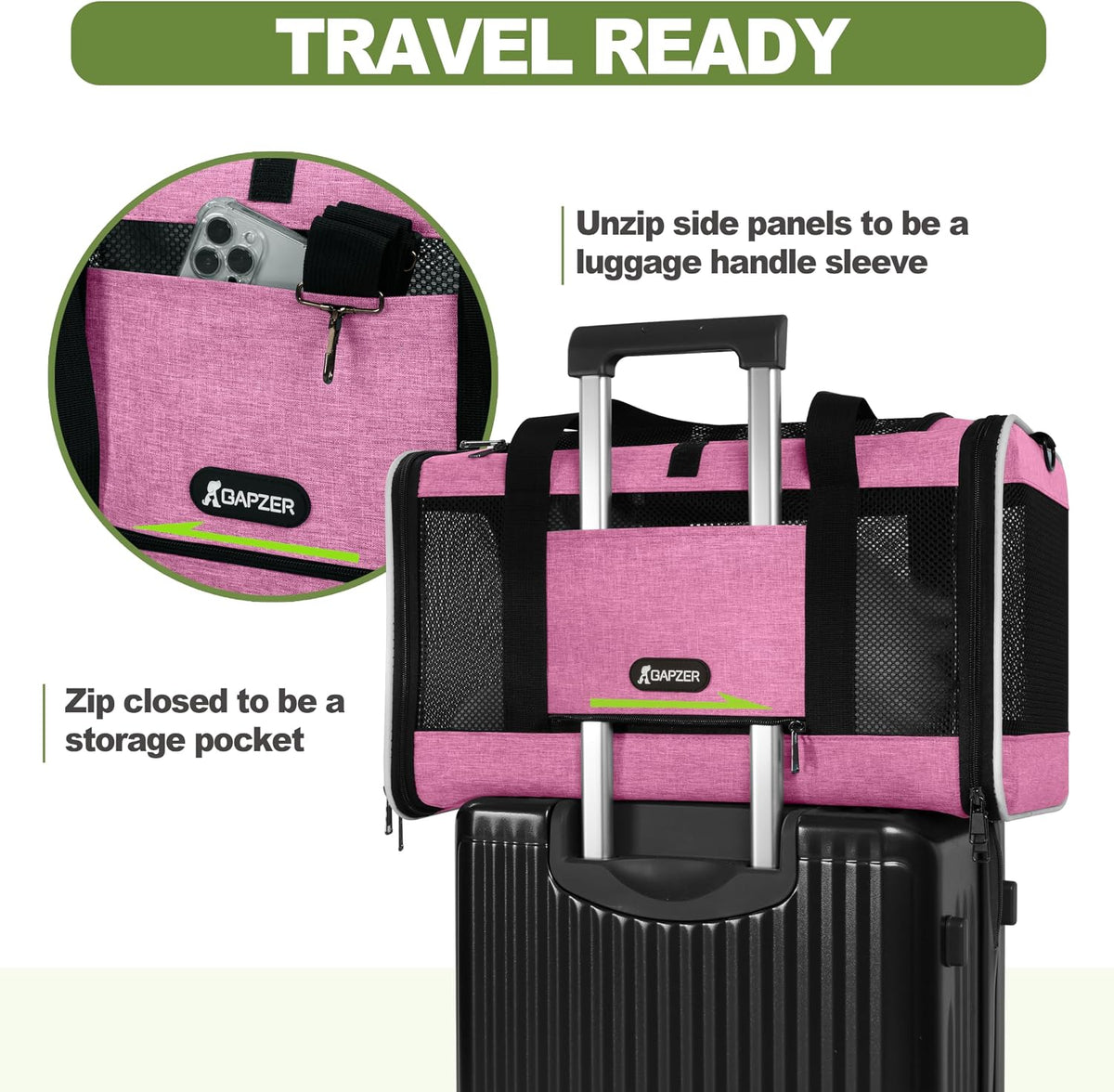 Cat Carrier 18x11x11 Delta Airline Approved, Pet Plane Travel Crate