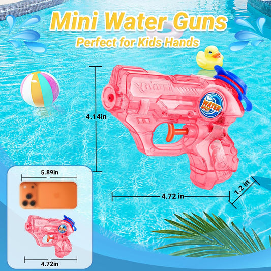 Mini Water Gun for Kids Toddler, 2 Pack Squirt Blasters Water Guns Toys